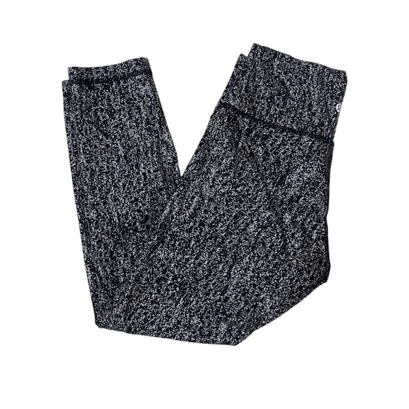 Lululemon Wunder Under Crop High Rise Luon Suited Jacquard Black White Leggings - Picture 1 of 7